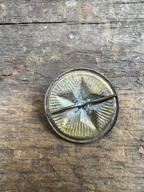 North Vietnamese Army 1st Model Sun Helmet Cap Badge with Wire Attachment