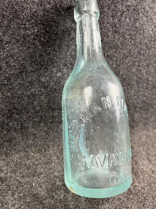 ANTIQUE HERMAN WINTER SODA BOTTLE SAVANNAH GA