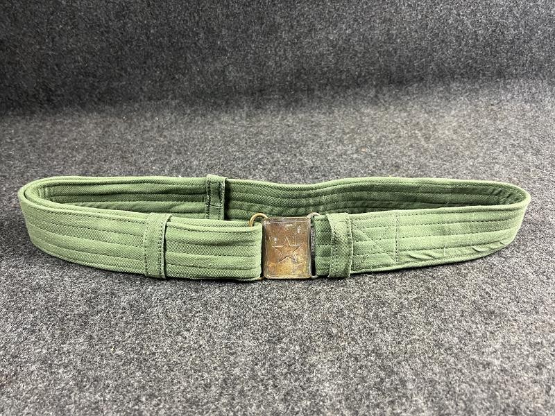 VC North Vietnamese Army Early Green Canvas Belt with Brass Star Buckle