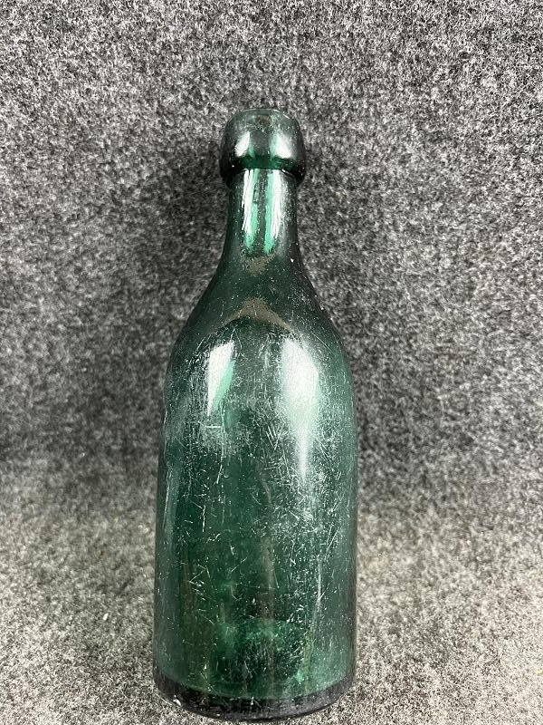 ANTIQUE GREEN HENRY KUCK SODA BOTTLE SAVANNAH GA