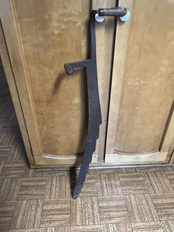 Hay/Ice Saw 36 in with wood handles Farm Tool Vintage Antique