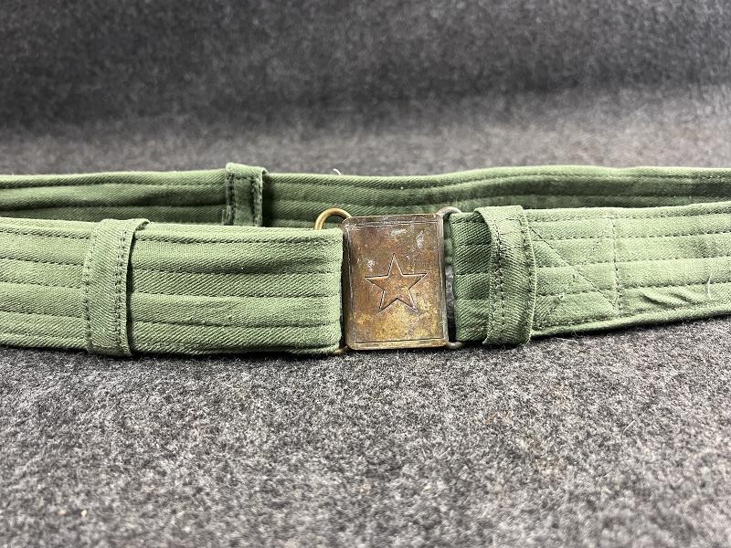 VC North Vietnamese Army Early Green Canvas Belt with Brass Star Buckle