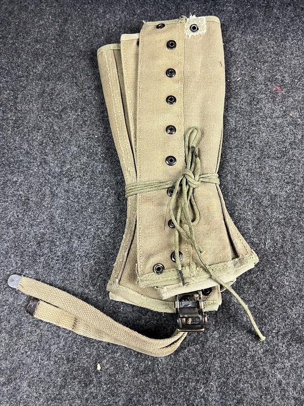 ORIGINAL WWII US ARMY CANVAS LEGGINGS GATORS WRAPS