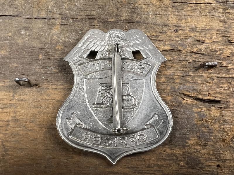 SECURITY OFFICER METAL BADGE WITH ATTACHMENT