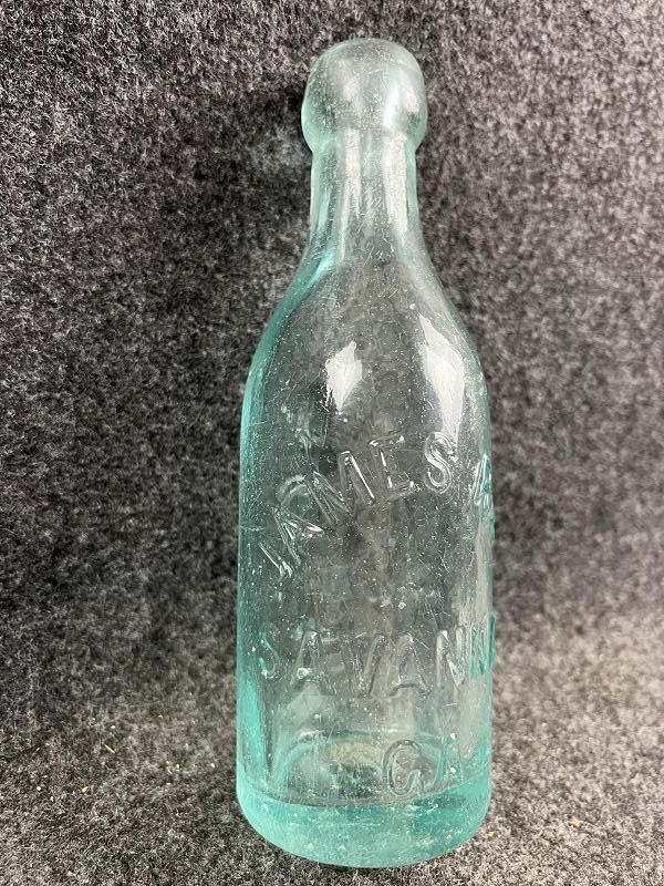 ANTIQUE JAMES RAY SODA BOTTLE SAVANNAH GA