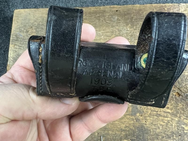 US Leather Pistol Cartridge Box Rock Island Arsenal 1908