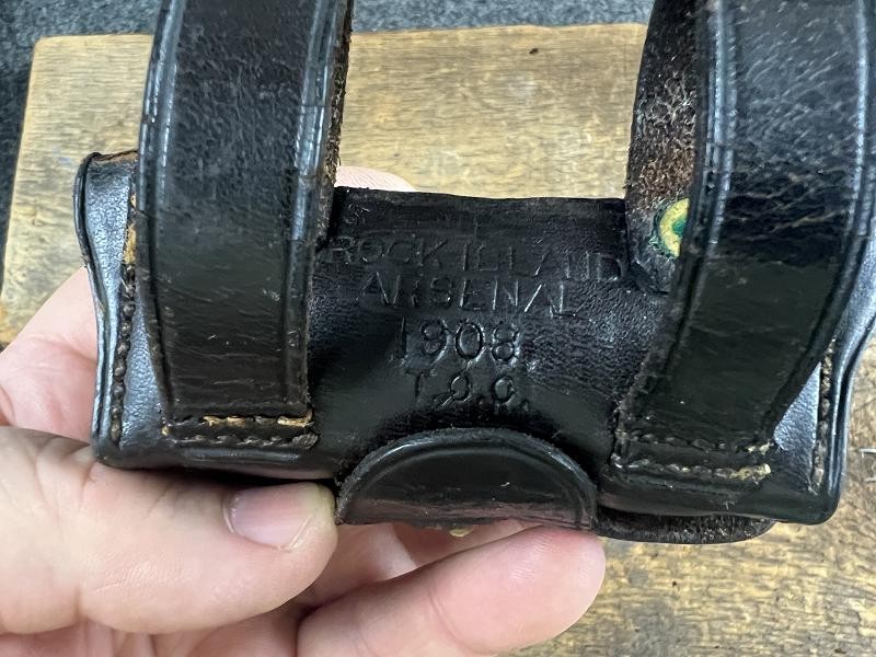 US Leather Pistol Cartridge Box Rock Island Arsenal 1908