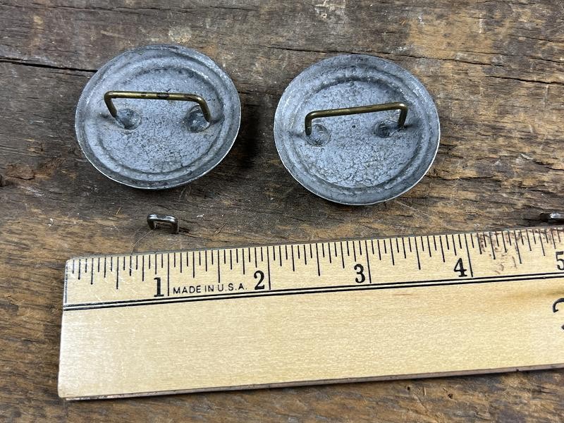Two Civil War Era Silver Lead Filled Large Horse Rosettes
