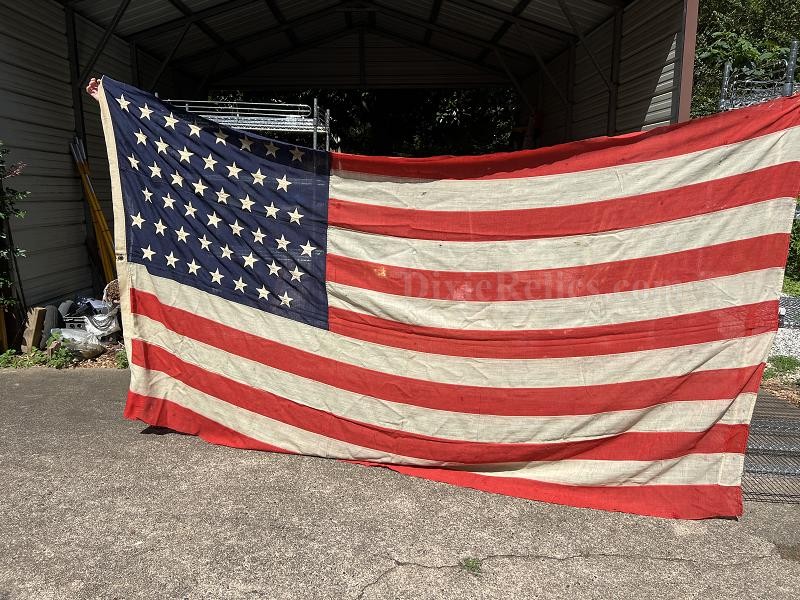 Original 46 Star US American Flag, 1908-1912 6 x 12 Feet Made by Horstmann