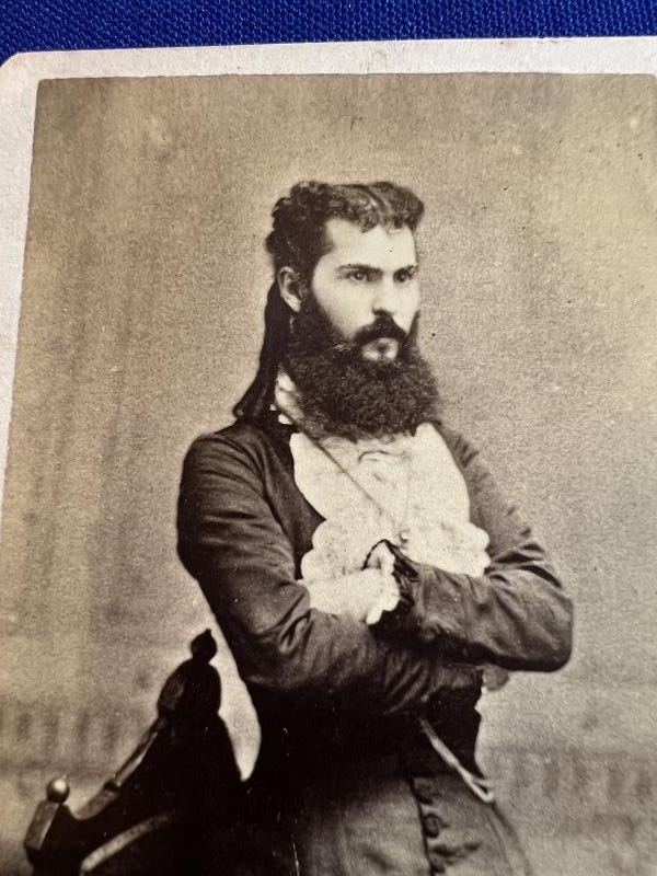 Rare Original CDV Barnum's Circus Sideshow Freak Bearded Lady Annie Jones