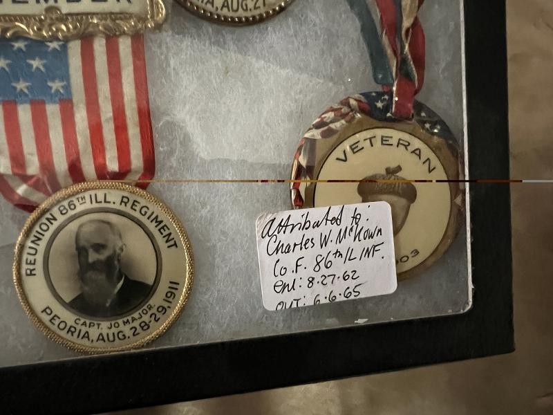 86TH ILLINOIS CHARLES MCKOWN CO. F GAR MEDALS & RIBBONS CIVIL WAR VETERANS GROUPING