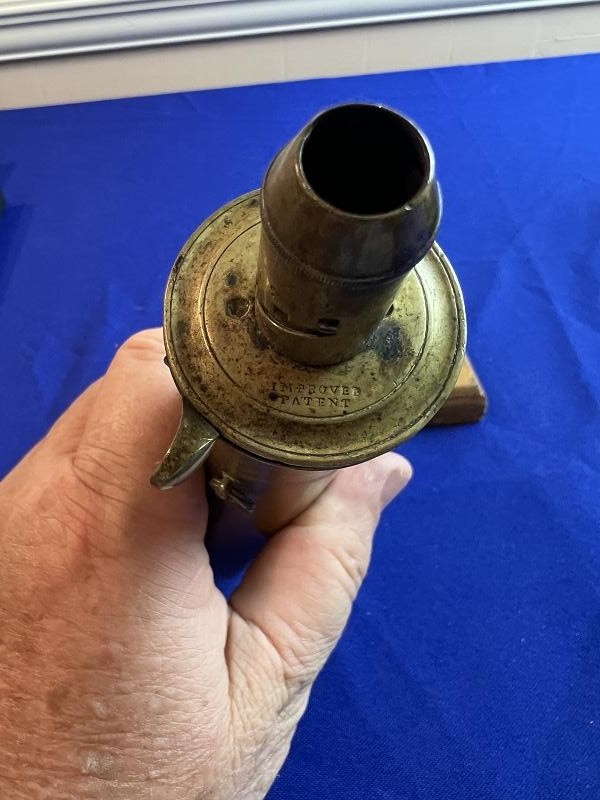 ANTIQUE JAMES DIXON AND SONS POWDER FLASK