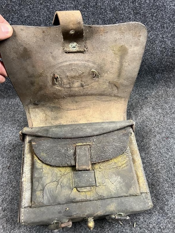 Civil War Model 1858 U S Cartridge Box, with U.S. Boxplate