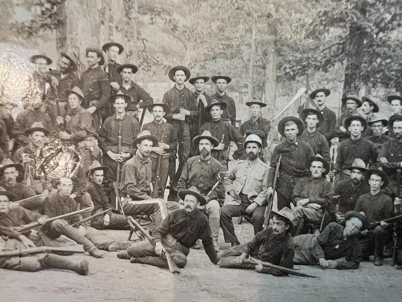 SPANISH AMERICAN WAR ALBUMEN PHOTOGRAPH OF THE 1ST VERMONT VOLUNTEER INFANTRY CO. A
