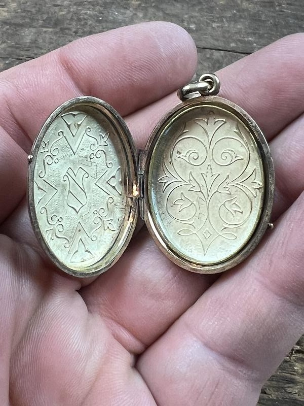 Large Antique Double Photo Locket