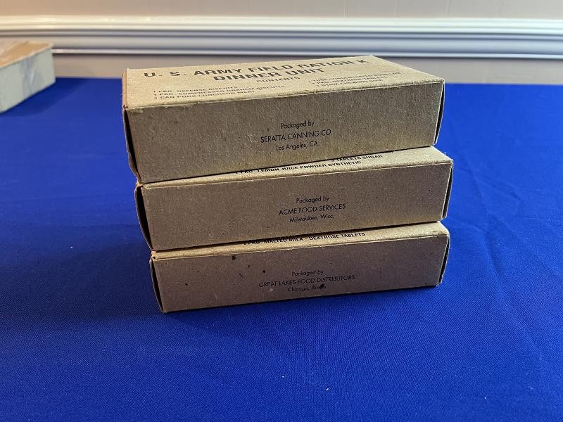 WWII WW2 US FIELD RATION BOXES BREAKFAST SUPPER AND DINNER