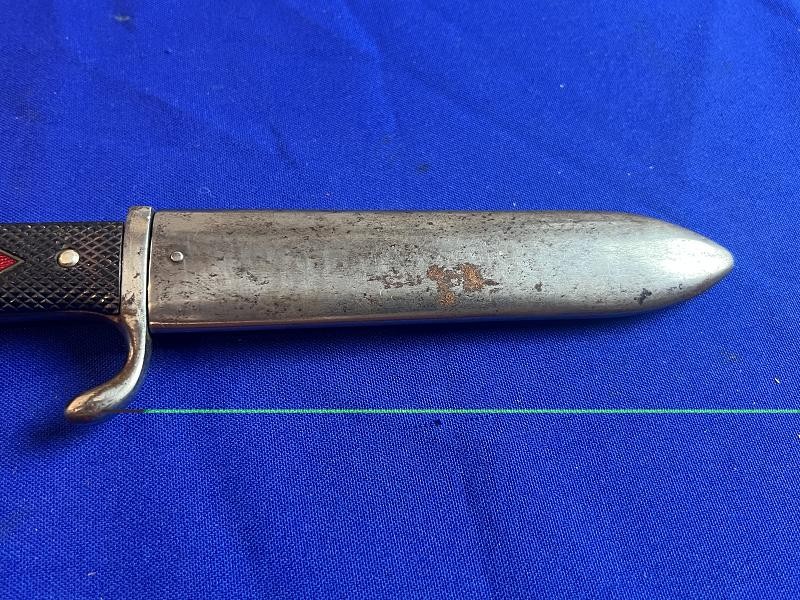 WW2 1ST MODEL HITLER YOUTH KNIFE & SCABBARD BY GUST L. KOLLER