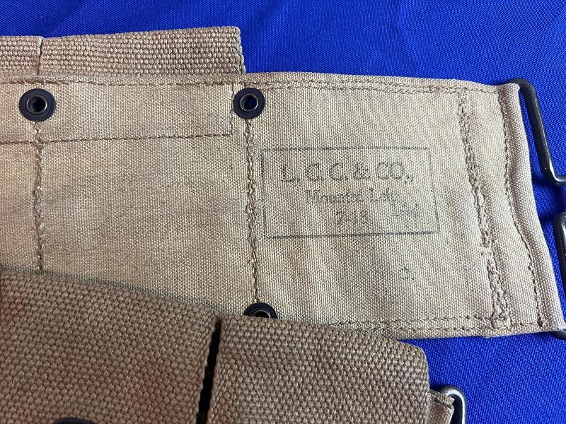WW1 US LCC AND CO AMMO BELT WELL MARKED 7-18