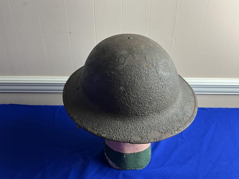 US WWI WORLD WAR ONE MODEL 1917 CAMO HELMET WITH PAINTED 77TH DIVISION INSIGNIA