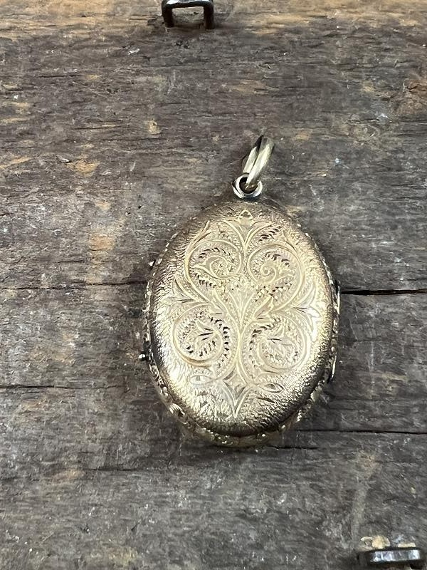 Large Antique Double Photo Locket