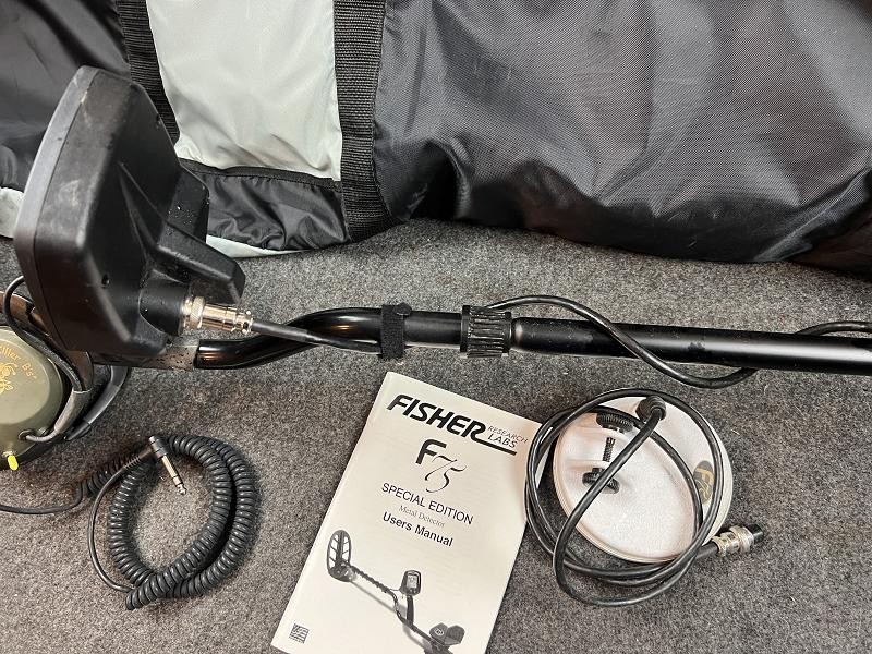 Fisher F75 Metal Detector with Waterproof 11" DD Coil Headphones and Carry Bag