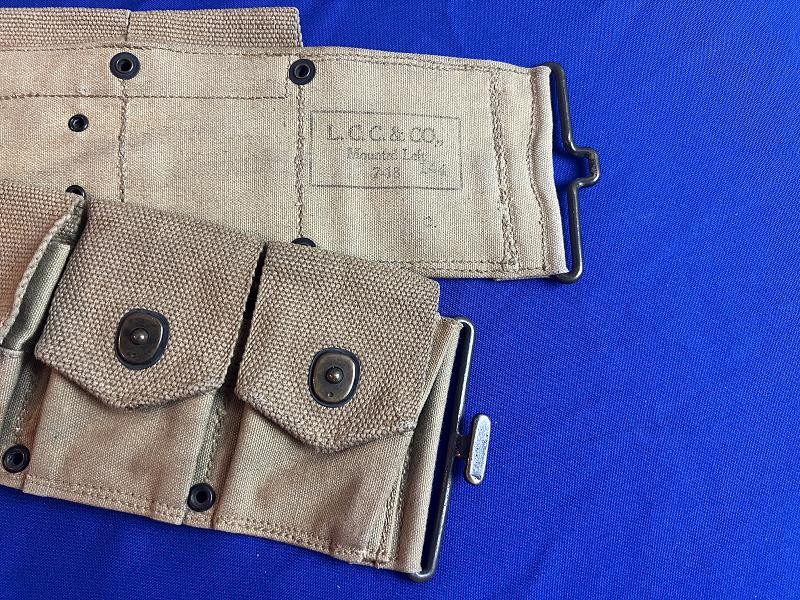 WW1 US LCC AND CO AMMO BELT WELL MARKED 7-18