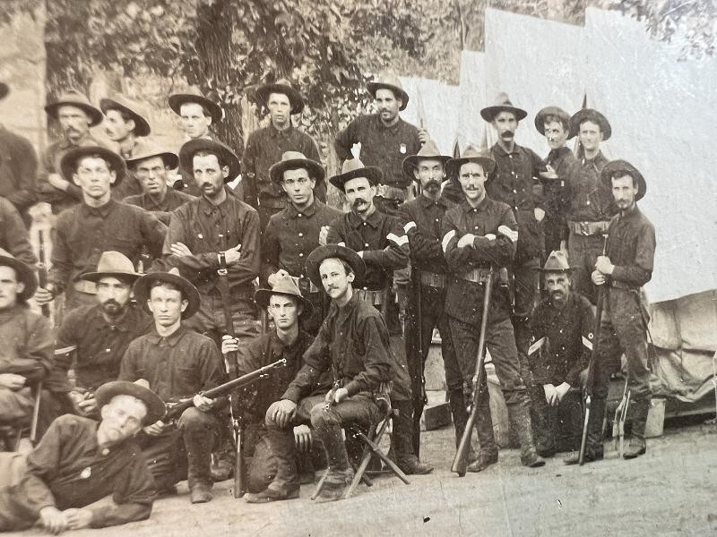 SPANISH AMERICAN WAR ALBUMEN PHOTOGRAPH OF THE 1ST VERMONT VOLUNTEER INFANTRY CO. A