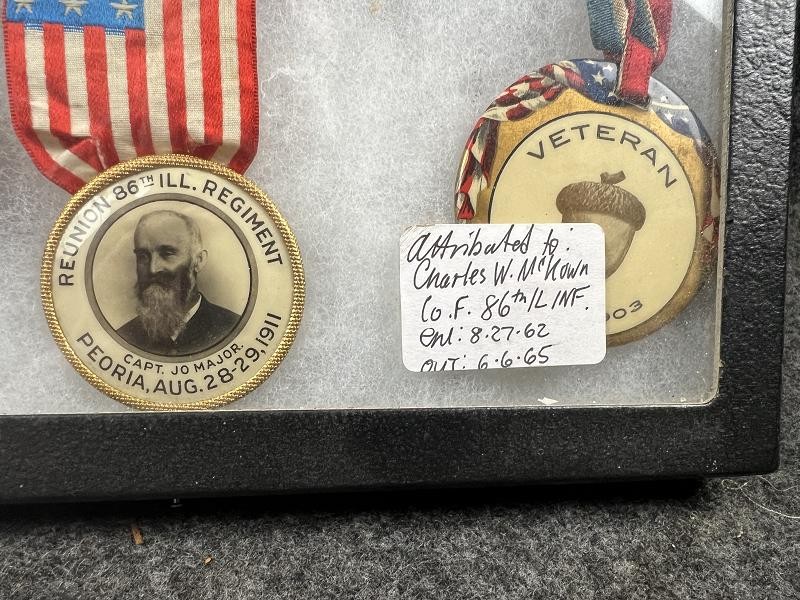 86TH ILLINOIS CHARLES MCKOWN CO. F GAR MEDALS & RIBBONS CIVIL WAR VETERANS GROUPING
