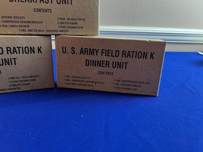 WWII WW2 US FIELD RATION BOXES BREAKFAST SUPPER AND DINNER