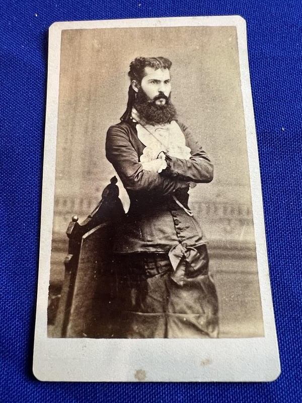 Rare Original CDV Barnum's Circus Sideshow Freak Bearded Lady Annie Jones