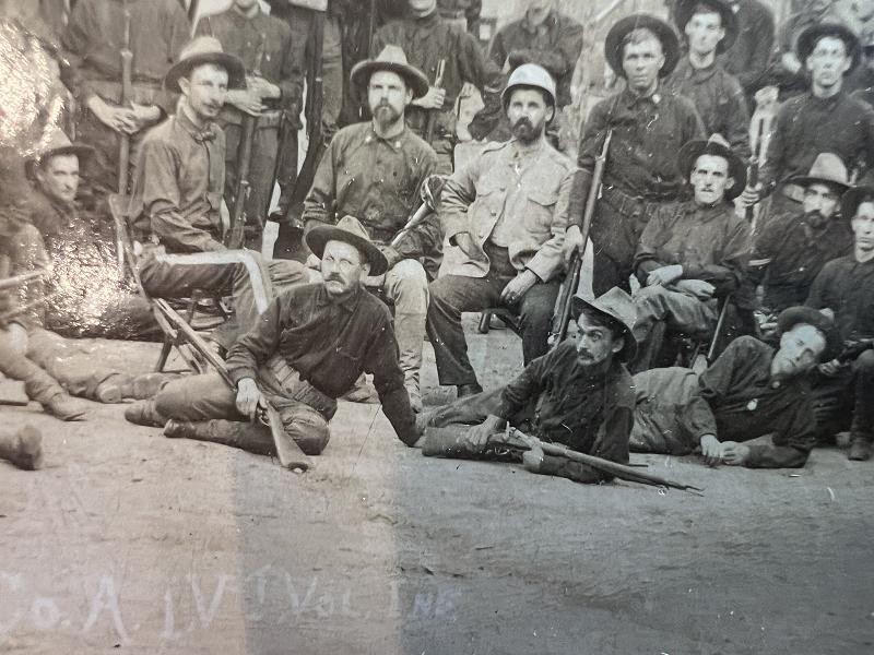 SPANISH AMERICAN WAR ALBUMEN PHOTOGRAPH OF THE 1ST VERMONT VOLUNTEER INFANTRY CO. A