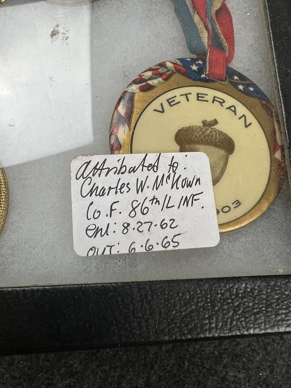 86TH ILLINOIS CHARLES MCKOWN CO. F GAR MEDALS & RIBBONS CIVIL WAR VETERANS GROUPING