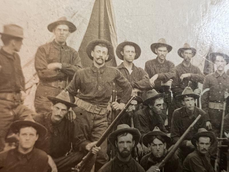 SPANISH AMERICAN WAR ALBUMEN PHOTOGRAPH OF THE 1ST VERMONT VOLUNTEER INFANTRY CO. A