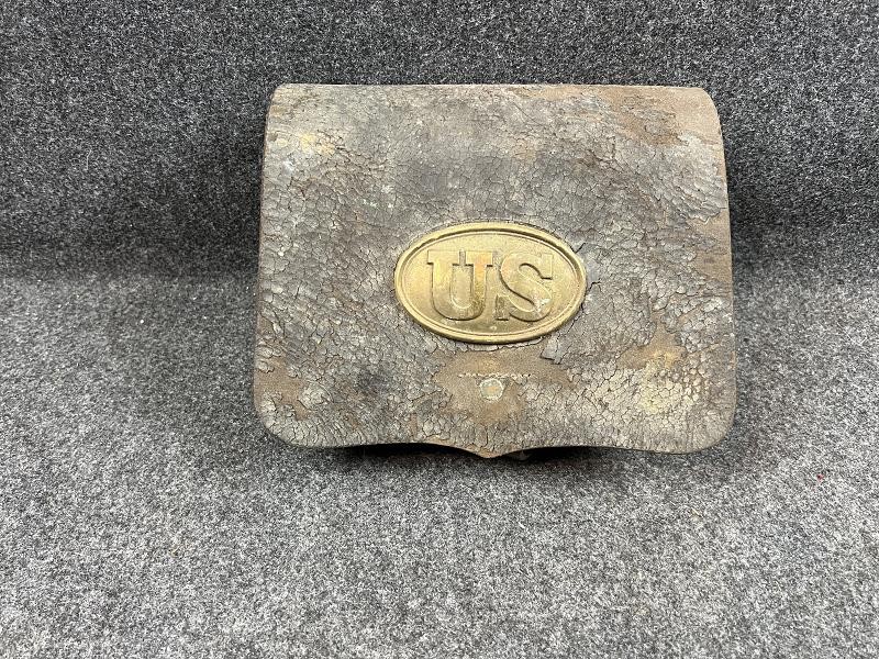Civil War Model 1858 U S Cartridge Box, with U.S. Boxplate