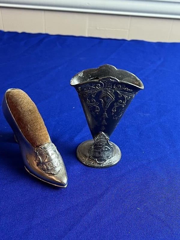 Gettysburg Jenny Wade Souvenirs Shoe Pin Cushion and Vase