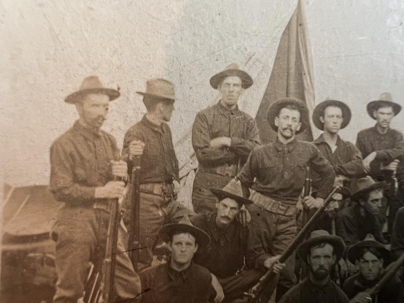 SPANISH AMERICAN WAR ALBUMEN PHOTOGRAPH OF THE 1ST VERMONT VOLUNTEER INFANTRY CO. A
