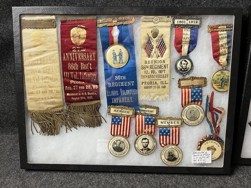 86TH ILLINOIS CHARLES MCKOWN CO. F GAR MEDALS & RIBBONS CIVIL WAR VETERANS GROUPING