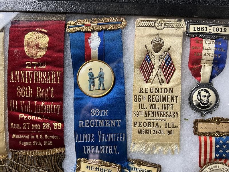 86TH ILLINOIS CHARLES MCKOWN CO. F GAR MEDALS & RIBBONS CIVIL WAR VETERANS GROUPING
