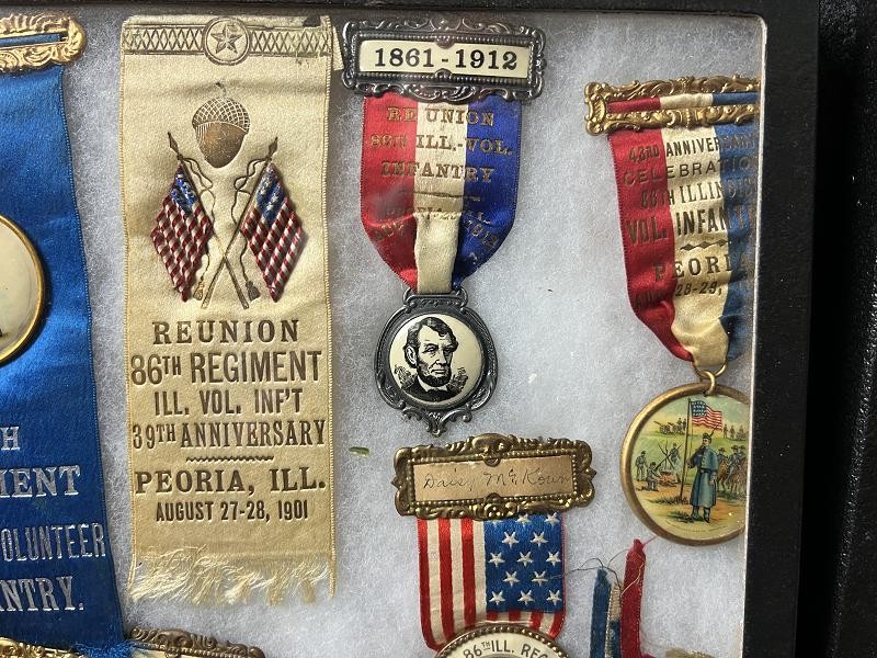 86TH ILLINOIS CHARLES MCKOWN CO. F GAR MEDALS & RIBBONS CIVIL WAR VETERANS GROUPING