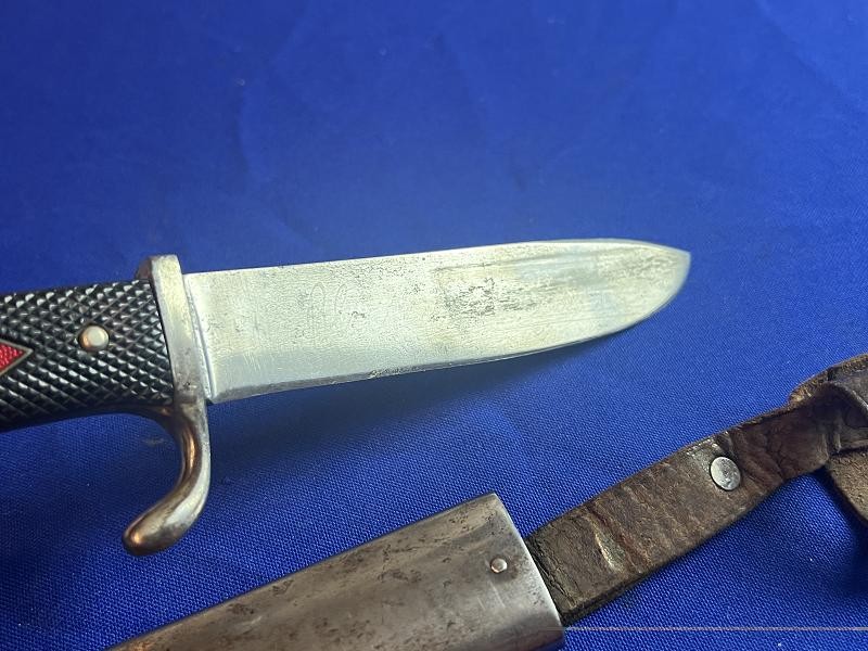WW2 1ST MODEL HITLER YOUTH KNIFE & SCABBARD BY GUST L. KOLLER
