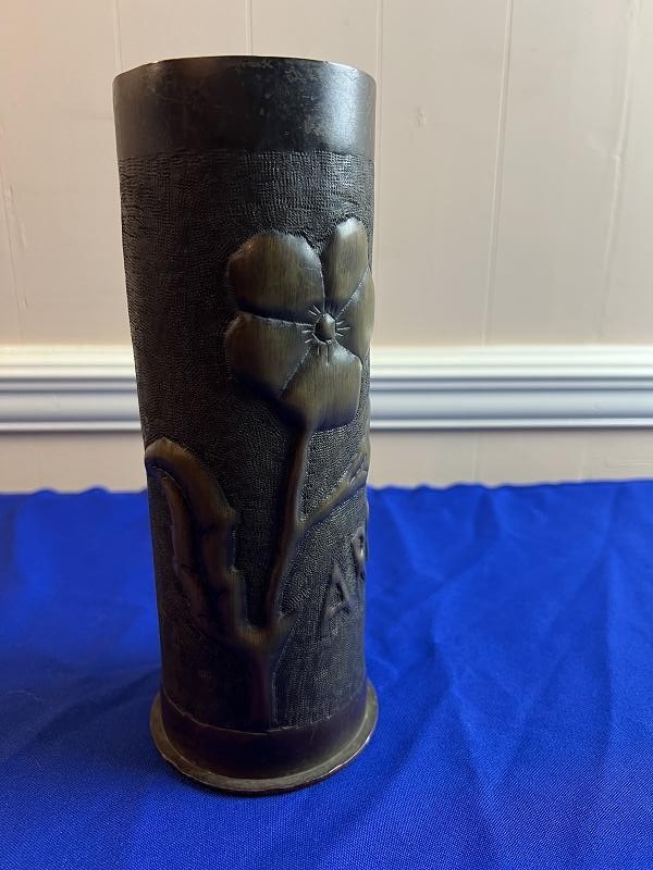 LARGE WWI 1918 TRENCH ART ARGONNE ARTILLERY SHELL