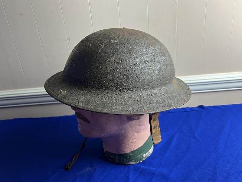 US WWI WORLD WAR ONE MODEL 1917 CAMO HELMET WITH PAINTED 77TH DIVISION INSIGNIA
