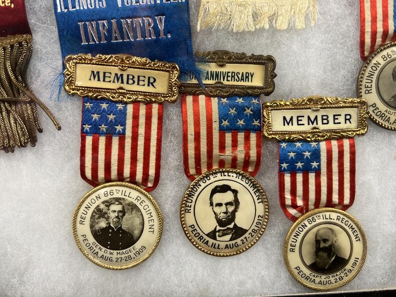 86TH ILLINOIS CHARLES MCKOWN CO. F GAR MEDALS & RIBBONS CIVIL WAR VETERANS GROUPING