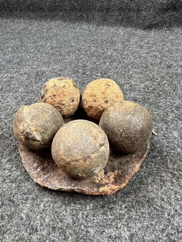12# Civil War Artillery Canister Round Base Plate with 5 Case Shot