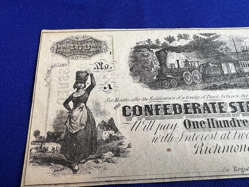 Rare Redeemed Jackson MS T-39 Richmond 1862 $100 Bill Confederate Paper Money
