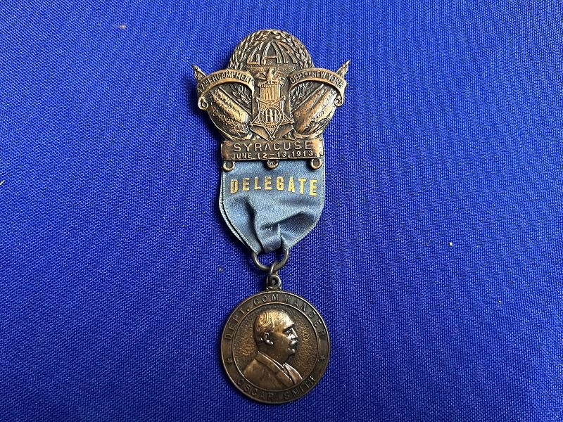 1913 SYRACUSE NEW YORK DAY DELEGATE MEDAL GETTYSBURG VETERANS 50TH REUNION