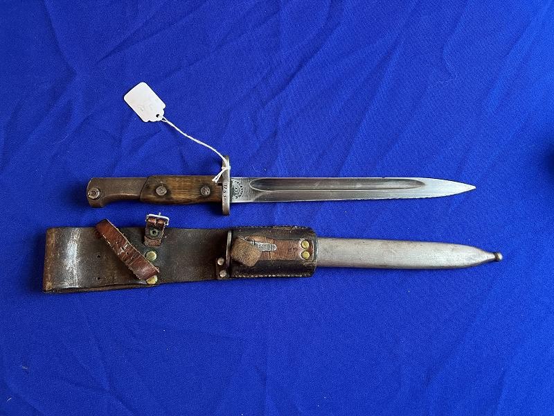 WW2 GERMAN MAUSER BAYONET WITH SCABBARD AND FROG