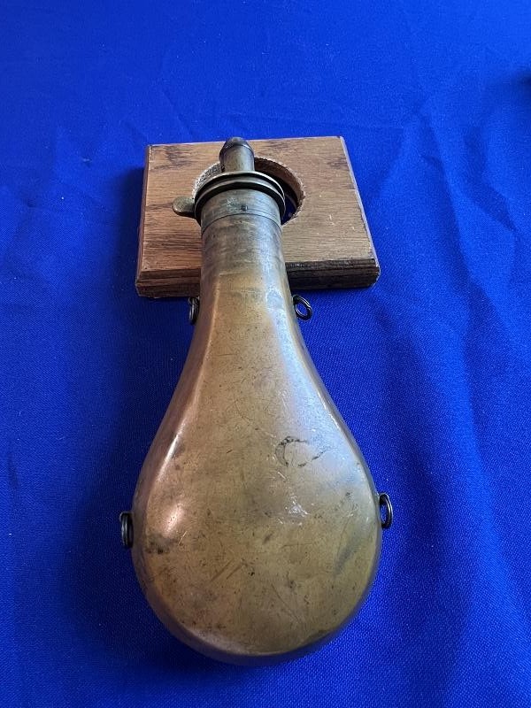 ANTIQUE JAMES DIXON AND SONS POWDER FLASK