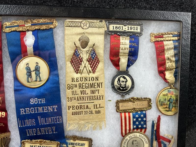 86TH ILLINOIS CHARLES MCKOWN CO. F GAR MEDALS & RIBBONS CIVIL WAR VETERANS GROUPING