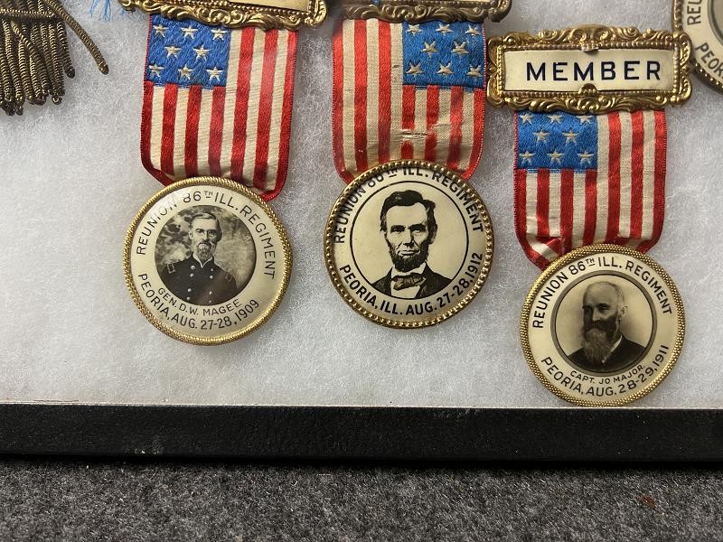 86TH ILLINOIS CHARLES MCKOWN CO. F GAR MEDALS & RIBBONS CIVIL WAR VETERANS GROUPING
